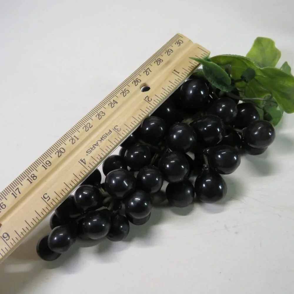 Vintage (4) faux fruit Dark Purple and Red Grapes (drapes well) Decor